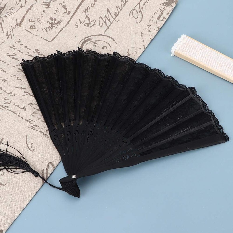 Abanico plegable de bambú para danza, abanico de mano estilo