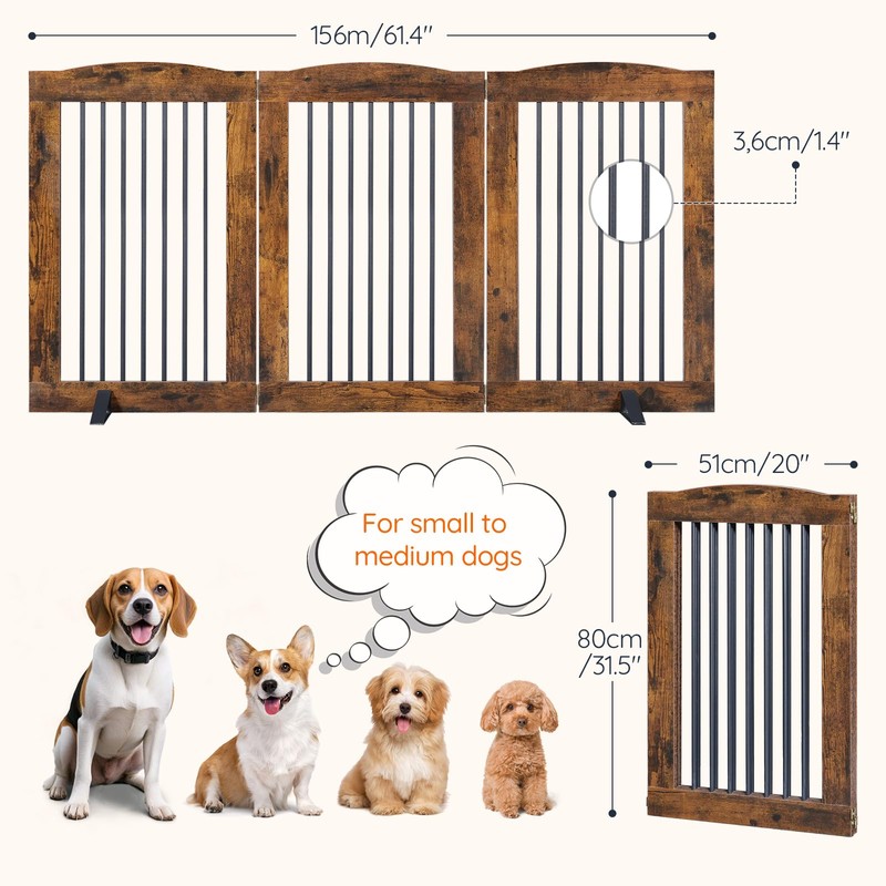 HOOBRO Indoor Dog Gate with Support Feet, Freestanding Pet Gate