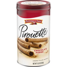 Pepperidge Farm Pirouette Chocolate Fudge Cream Filled Wafers 13.5 Ounce Tin
