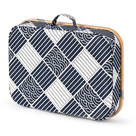 Mayjoy Bamboo Lap Desk with Storage, Cover Removable Lap Desk for Lap, Computer Laptop Stand on Lap, Work on Bed or Couch, Write or Draw on Your Lap (Black Wave)