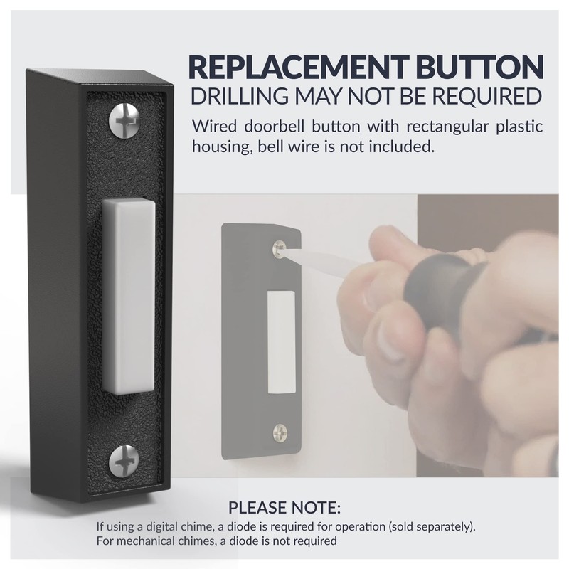Newhouse Hardware BT4BL Doorbell Button, Black