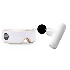 La Luna Care Set Air Eye Mask Myofascial Release Gun (Gold-White)