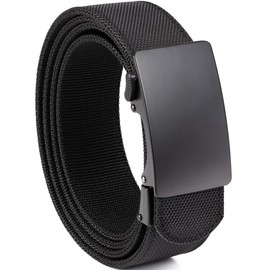 GEIT Men's Canvas Ratchet Belt, 1 3/8" Adjustable Nylon Belt with Slide Click Buckle for Casual Golf Work