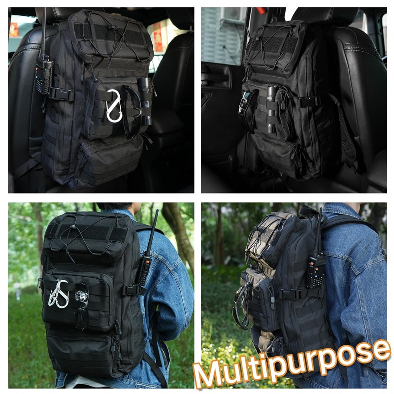 Universal Tactical Vehicle Back Seat Organizer Tactical Backpack with Multi-Pockets