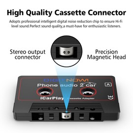 Mersoco Cassette Adapter - Cassette Adapter with 3.5 mm Universal Audio Cable, Cassette Receiver Adapter for Car Radio