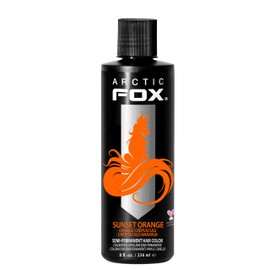 ARCTIC FOX Vegan and Cruelty-Free Semi-Permanent Hair Color Dye (8 Fl Oz, SUNSET ORANGE)