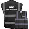 BLACK Hi Vis vest EVENT PHOTOGRAPHER Vest Waistcoat Safety Vest