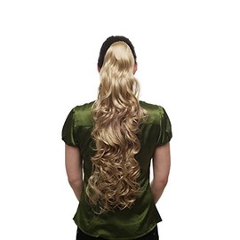 WIG ME UP - Hairpiece Ponytail with Claw Clamp/Clip Extremely Long Full Voluminous Curls Medium Blond T118-24 65 cm