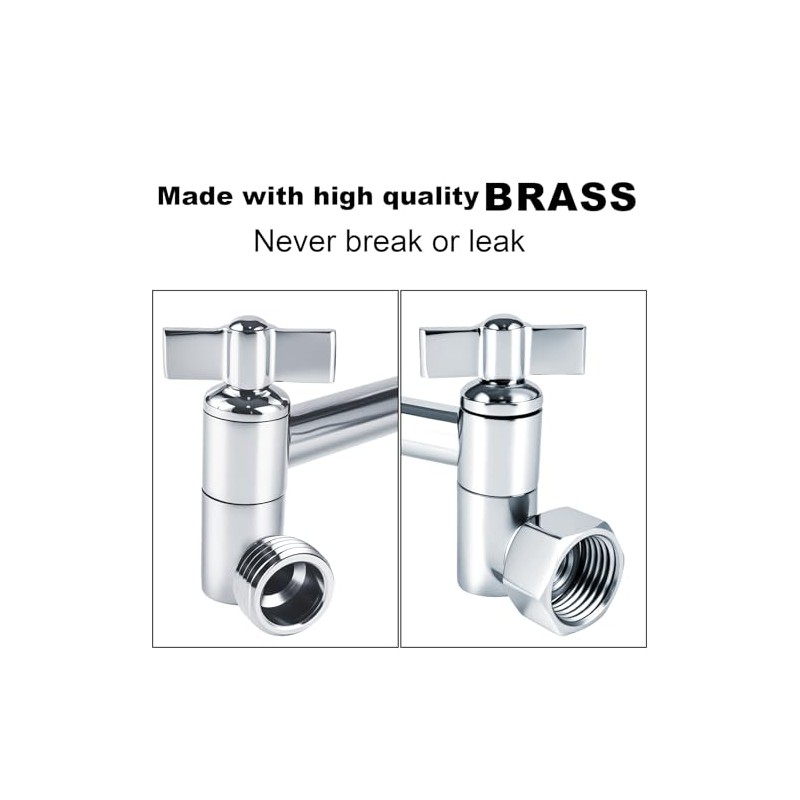 Heavy Duty Adjustable Shower Arm, 11" 100%Brass Extension with Gear