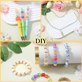 Ouligay 400pcs Rondelle Spacer Beads for DIY Crafts, 8mm Gold & Silver Bead Spacers, Rhinestone Beads for Jewelry Making