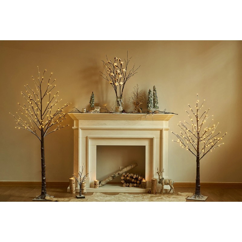 Hairui Lighted Willow Branches Battery Operated Home Mantle Christmas Decor