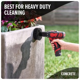 Dirt Devil 2-Piece Hard Bristle Scrubber Cleaning Brush Set, 2" & 3.5" Brushes Included, for Use On Brick, Grout, Cast Iron & More, Heavy Duty Cleaning, Drill Compatible AD82300