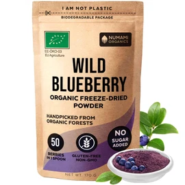 Numami Numami Wild Blueberry Powder Organic, for Smoothies, Baking and Flavoring, Rich in Antioxydants and Vitamin C, Organic Blueberries are Handpicked from Nordic Forests for Freeze Dried Blueberry Powder