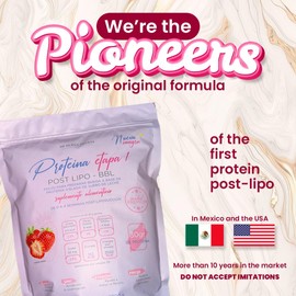 MI NUEVA SILUETA Lipotransfer Protein Stage 1 My New Silhouette is an Isolated Protein with Omegas, 30 Grams per Serving That Helps to Maintain transferred Fat. (Strawberry)