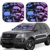 Skull Windshield Sun Shade Foldable 2pcs Car Front Window Sunshade