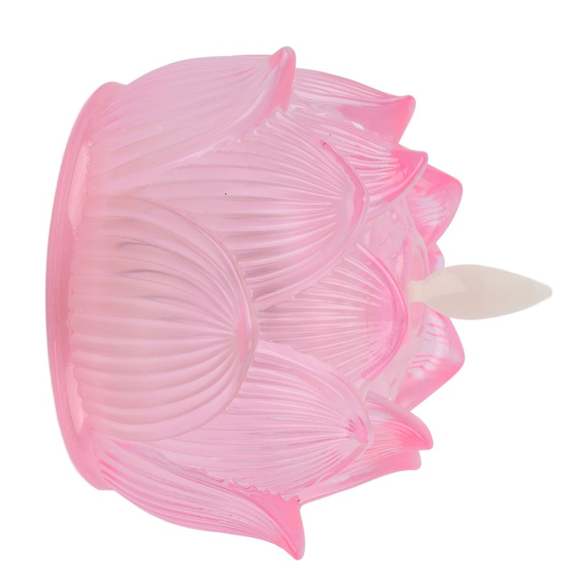 LED Flower Lamp Imitation Glass Yellow Light Electronic Candle Lotus