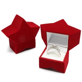 Christmas Jewelry Gifts Boxes For Jewelry Display Earrings Ring Necklace, Small Necklace Gift Box Red Velvet Necklace Box for Jewellery Packaging Necklace Box Gift Bulk Necklace Box Gift (Red Star)