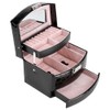 3 Layers Jewelry Necklace Ring Storage Box Case Lady Gift