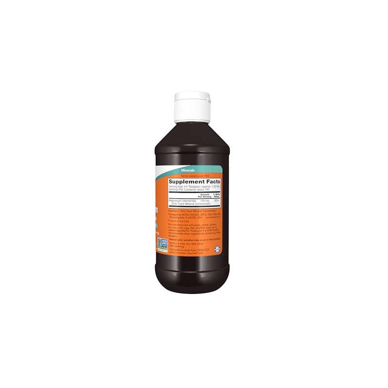 NOW Supplements, Liquid Magnesium with Trace Mineral, Nervous System Support*,