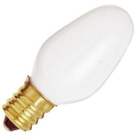 Satco S3681 120V Candelabra Base 4-Watt 4C7 Night Light Bulb, White