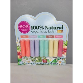 eos Organic Lip Balm Set- 9 Sticks with Shea Butter and Coconut Oil Benefits-New