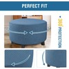 DKSLIPGO Ottoman Cover Stretch Ottoman Slipcover Round Ottoman Storage Cover