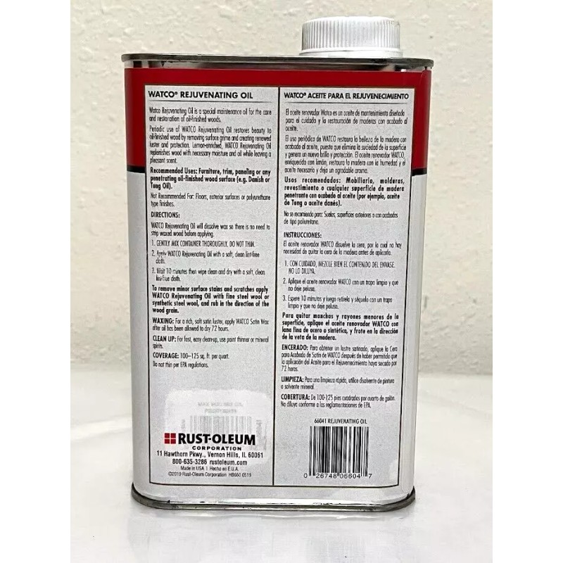 Watco-Rust-oleum Watco Rejuvenating Oil Cleans & Restores 1 Quart Wood