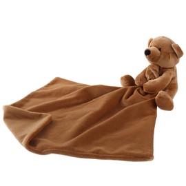 Apricot Lamb Bear Blanket Cute Comforter Soft Loveys for Baby Boy and Girl, Security Blanket for Babies, Infant and Toddlers, Brown 13.8 Inches