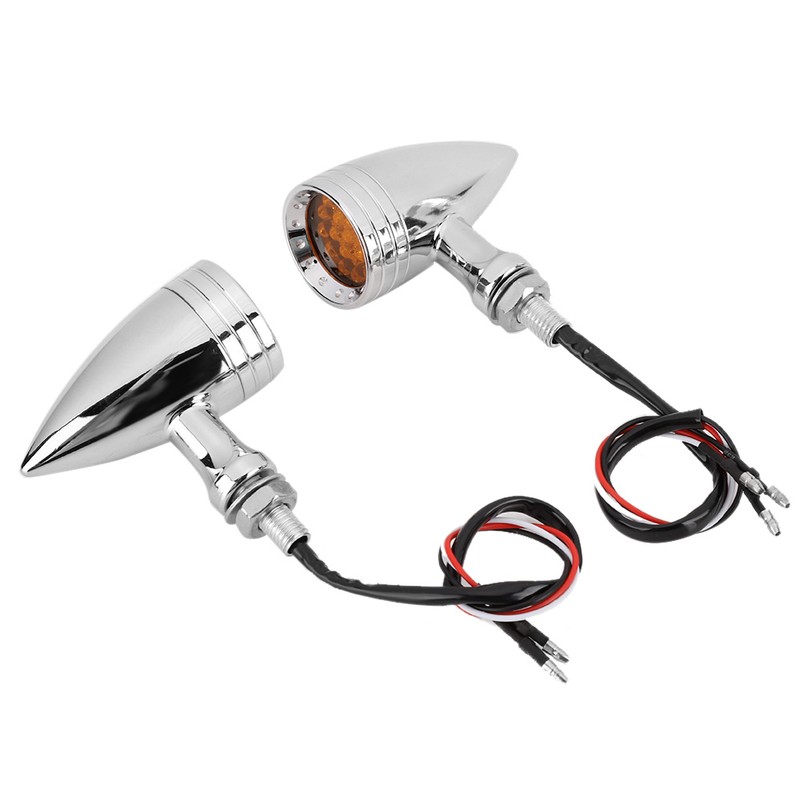 Motorcycle Retro Style Bullet LED Turn Signal Lamp Flashlight Fit