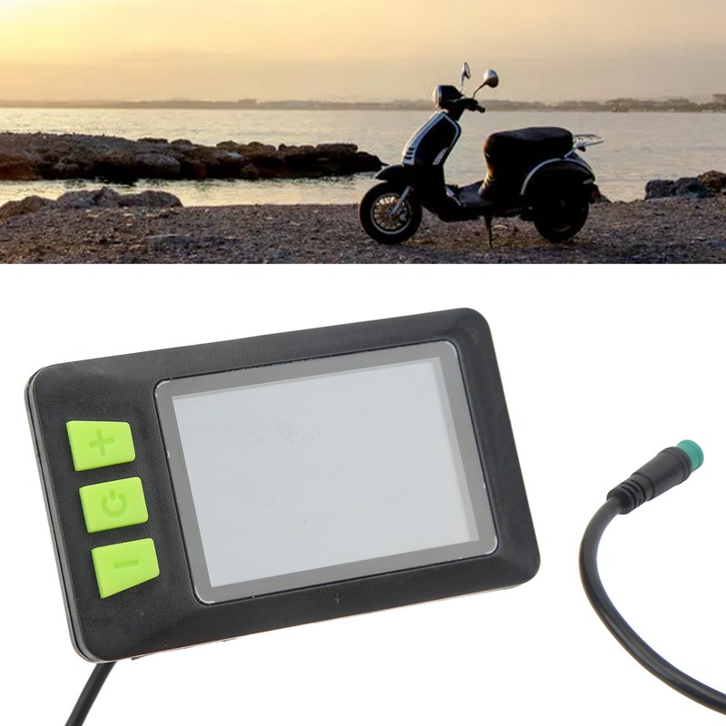 Electric Bike LCD Display Meter ABS 22.5mm 24V 36V 48V