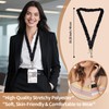 Black 5pcs Scrunchie Lanyard with 3 Card Holders AZY –
