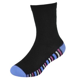 Thingimijigs Girls Bamboo Socks 6 Pack Soft Breathable Black Striped - 12.5-3.5 (7-10 Years)