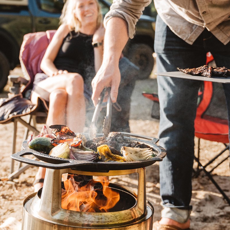 Solo Stove Large Cast Iron Griddle Top, Cookware for Bonfire