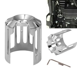 Unbranded Chrome CNC Cut Oil Filter Cover Cap Trim For Harley Touring Dyna Softail Fatboy