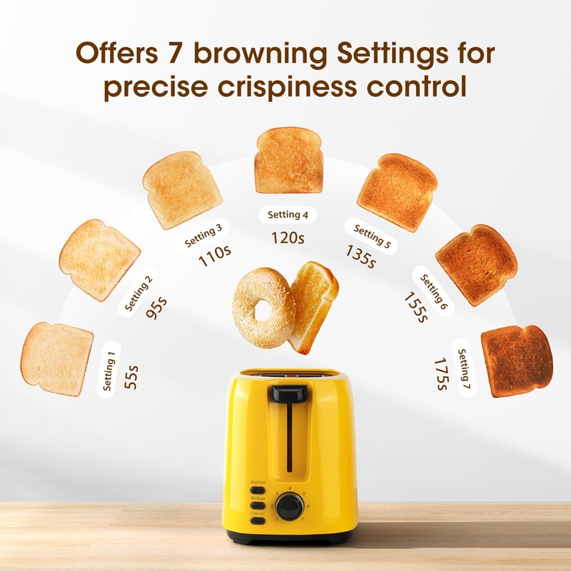 iSiLER 2 Slice Toaster, 1.3 Inches Wide Slot Bagel Toaster