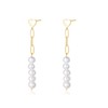 SLUYNZ Sterling Silver Thick Chain Pearls Dangle Earrings for Women