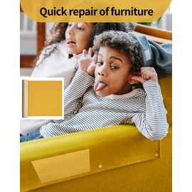 Oversized Leather Repair Tape, Adhesive Repair for Leather,17.7 x 78.8inches, for Sofas, car Seats, Furniture, Bags, Jackets, Armchair Tear Repair Patches (Yellow)