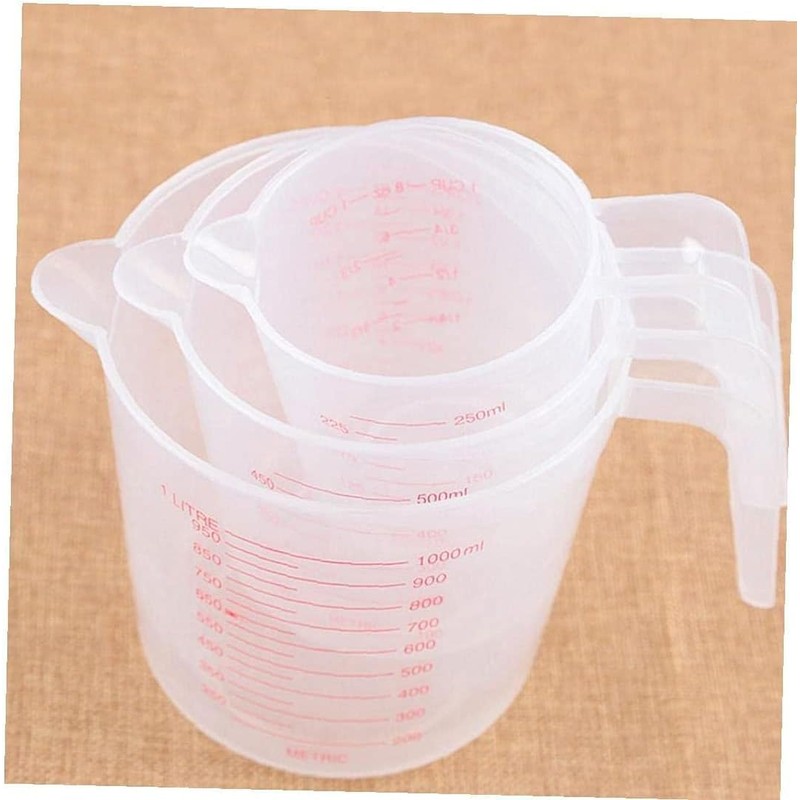 250ML Plastic Measuring Cup with Scale Handle Transparent Measuring Cups
