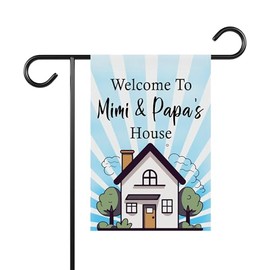 GavinsDesigns Welcom To Mimi & Papa's House Garden Flag - Gifts For Mimi & Papa's - Garden Flag 12 X 18 Inch Double Sided -Gifts For Mothers Day- Birthday- Christmas