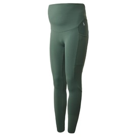 HORZE Ginny Maternity Women's High Waist Silicone Full Seat Riding Tights with Phone Pockets - Cilantro Green - 26