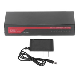 Gigabit PoE Switch, 110V-220V 8 Port Gigabit PoE Switch Plug and Play 8 Port PoE Gigabit Ethernet Plus Switch Wall Mounted Ethernet Splitter Switch with Metal Housing for Home