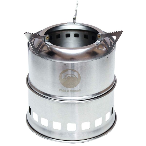 Field to Summit Flame Stove, OFBSTOVE Wood Stove, Camping Stove, Bonfire Stand, Stove, Lightweight, Compact, Secondary Combustion, Portable, Sub-Stove, Stainless Steel, Trivet, Mini Tool, Heat Efficiency, Portable
