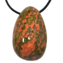 Unakit Stone Pendant | Epidot/Unakite Gemstone Tumbled Stone / Worry Stone Pendant | Healing Stone Pendant