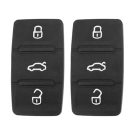 eMagTech 2PCS Car 3-Button Remote Key Rubber Pad Compatible with T5 Auto Remote Key Fob Button Pad Replacement Key Case Shell Cover Protector Black