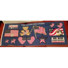 Fabric Traditions AMERICA Appliques patriotic symbols flag stars ect NEW!!