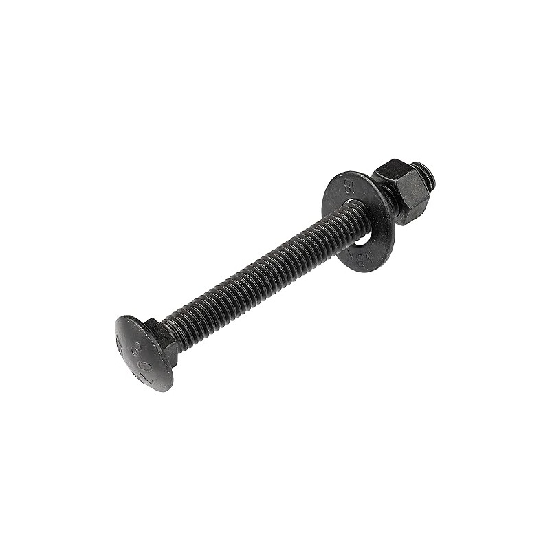 3/8" x 3-1/2" (25 Pack) Black Carriage Bolt Kit, Grade