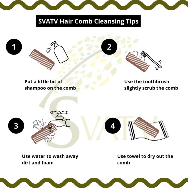 SVATV Handmade Rosewood/Rosewood Detangling Comb for Thick, Curly and Wavy
