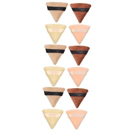 FOMIYES 3sets Fluffy Face Powder Puff Triangle Cotton Makeup Puff Soft Body Powder for Foundation with Holder Strap 4pcs*3