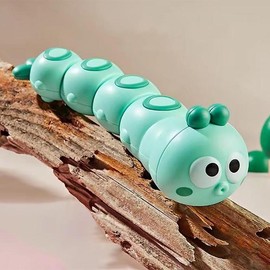 Cute Cartoon Worm Design Wind Up Clockwork Toy, Interactive Funny Crawling Worm Pool Toy for Kids & Babies, Valentine's Day Gift - Color: Green, Specification: 1pc