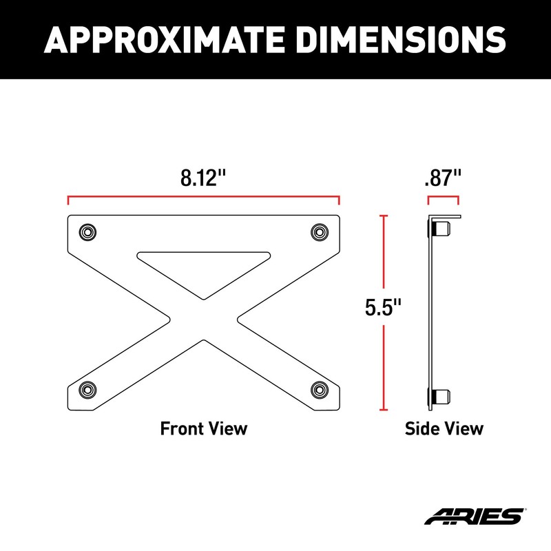 Aries 85-0000 Front License Plate Holder